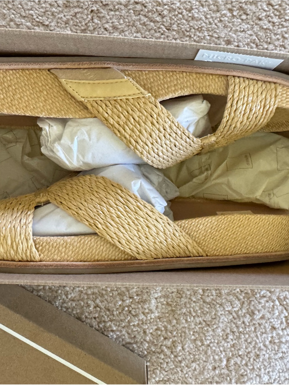 Dolce Vita Tan Braided Raffia Slide Mules - Picture 4 of 5